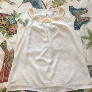 NWOT Banana Republic Blouse w/ Beaded Neck-Large